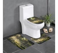 WZYWHJ Primeval Forest - Set di 4 tappetini da bagno di qualità, resistenti, facili da pulire, adatti per bagno e WC