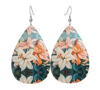 WZYWHJ Pure Lily Picture - Orecchini pendenti a forma di goccia d'acqua, in pelle, da donna