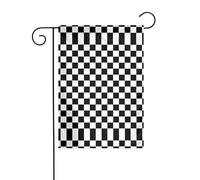 Wzywhj Quadretto bianco e nero a scacchi, bandiera estiva da giardino su entrambi i lati, decorazione per cortile, 30,5 x 45,7 cm