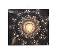 WZYWHJ Quantum Mandala Pattern Tappetino scolapiatti per cucina: realizzato in spugna assorbente d'acqua, con cordino per appendere 45,7 x 40,6 cm