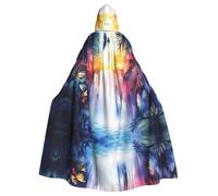 WZYWHJ Rainforest cascata Picture Aldult Quality Cosplay Poncho con cappuccio Mantello per uomini e donne Halloween
