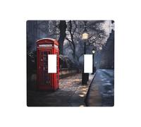 WZYWHJ Red Phone Booth London Street Printing Pannello termoplastico per copertura interruttore Pannello frontale decorativo da parete che non è facilmente danneggiato