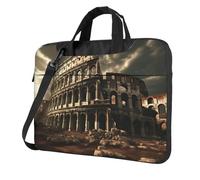 WZYWHJ Resti del Colosseo Romano Stampa Ultra-sottile portatile monospalla borsa per laptop accessori per computer morbido antiurto per laptop, Nero , 15.6 inch