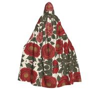 WZYWHJ Rose of the Season Pattern aldult Quality Cosplay Poncho mantello con cappuccio per uomini e donne Halloween
