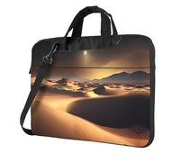 WZYWHJ Sahara Desert Prints, borsa per laptop, con interno morbido, tasche multiple, ideale per uomini, viaggi e lavoro, Nero, 13 inch