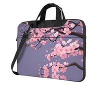 WZYWHJ Sakura - Borsa per computer portatile, con interno morbido, tasche multiple, ideale per uomini, viaggi e affari, Nero, 14 inch