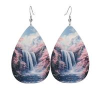 WZYWHJ Sakura - Orecchini pendenti a forma di cascata, in pelle, da donna, alla moda