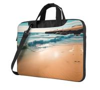 WZYWHJ Scenario della spiaggia Stampe Ultra-sottile portatile monospalla borsa del computer accessori per computer morbido antiurto per laptop, Nero , 15.6 inch