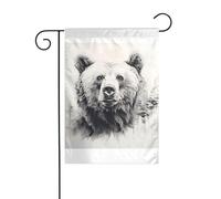 Wzywhj Schizzo Orso Immagine Estate Giardino Bandiera Double Face Decorazione Cortile 30,5 x 45,7 cm