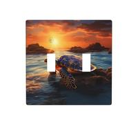 WZYWHJ Sea Tartaruga Tramonto Stampa Pannello Termoplastico per Copertura Interruttore Parete Decorativa Fronte-Plate Che non è facilmente danneggiato