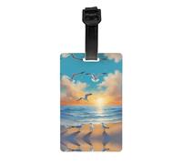 WZYWHJ Seagulls by The Sea Stampa Etichette per bagagli, Etichette per la protezione della privacy da viaggio per uomo e donna