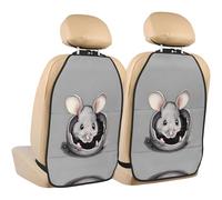 WZYWHJ Seggiolino auto stampato grigio topo anti-calcio pad di stoccaggio 2 pezzi, borsa portaoggetti multifunzionale protezione sedile dopo l'installazione