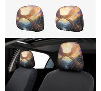 WZYWHJ Set di 2 federe per auto stampate con ali sul ponte dell'arcobaleno, accessori per sedili, universali