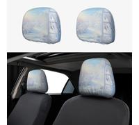 WZYWHJ Set di 2 federe per auto stampate con neve fuori dal finestrino