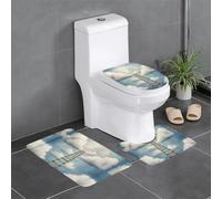 WZYWHJ Set di 3 tappetini da bagno con stampa Ladder to the Clouds, antiscivolo, resistenti, facili da pulire, adatti per bagno e WC