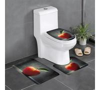 WZYWHJ Set di 3 tappetini da bagno con stampa mela in The Sketch, antiscivolo, resistenti, facili da pulire, adatti per bagno e WC
