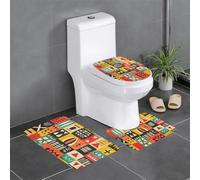 WZYWHJ Set di 4 tappetini da bagno con immagine tribale totem, antiscivolo, resistenti, facili da pulire, adatti per bagno e WC