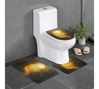 WZYWHJ Set di 4 tappetini da bagno di qualità con immagine di paesaggio dipinto a olio, resistenti, facili da pulire, adatti per bagno e WC