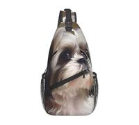 WZYWHJ Shih Tzu Dog Cross Chest Bag Diagonally - Zaini da trekking resistenti con grande capacità e cinghie regolabili, nero, taglia unica, Nero, One Size