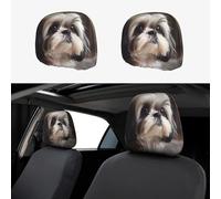 WZYWHJ Shih Tzu Dog stampa federa auto 2 pezzi, coprisedile accessori, copertura protettiva universale