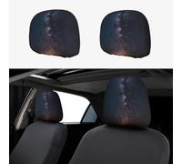 WZYWHJ Shining Night Sky stampato federa auto 2 pezzi copertura sedile accessori copertura protettiva universale