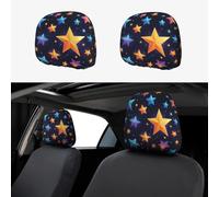 WZYWHJ Shining Stars in The Night Sky stampato federa auto 2 pezzi, accessori coprisedili, copertura protettiva universale