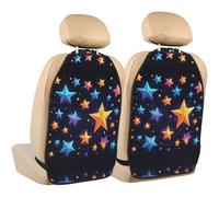 WZYWHJ Shining Stars in The Night Sky stampato seggiolino auto anti-calcio pad 2 pezzi, borsa portaoggetti multifunzionale protezione sedile dopo l'installazione