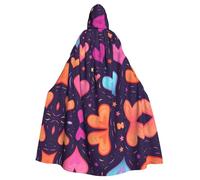 WZYWHJ Shooting Star Heart Pattern Aldult Cosplay Poncho con cappuccio Mantello per uomini e donne Festa di Halloween