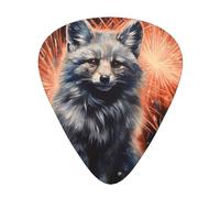 Wzywhj Silver Fox Under Fireworks - Plettri per chitarra, 12 pezzi, facili da impugnare, tengono in mano, ukulele, chitarra elettrica o acustica