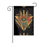 WZYWHJ Simmetrico Art Deco Font Pattern Decorazione Bandiera Giardino 30,5 x 45,7 cm per un ambiente esterno alla moda