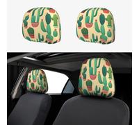 WZYWHJ Simpatico cactus senza soluzione di continuità stampa illustrazione federa auto 2 pezzi, accessori coprisedili, copertura protettiva universale