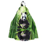 WZYWHJ Simpatico panda che gioca ad acqua modello aldult cosplay poncho con cappuccio mantello per uomini e donne festa di Halloween
