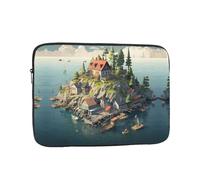 WZYWHJ Small Town on the Island - Custodia portatile antiurto per laptop da 13 pollici, per uomini e donne, viaggi d'affari, scuola, ufficio, uso quotidiano