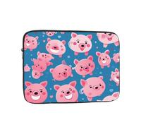 WZYWHJ Smile Pink Pig Prints Custodia portatile antiurto per laptop da 17 pollici per uomini e donne viaggi d'affari, scuola, ufficio uso quotidiano