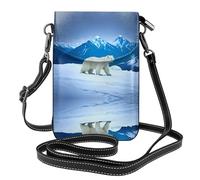 WZYWHJ Snowy Mountain Polar Bear - Borsa a tracolla in pelle stampata per telefono, regalo versatile per donne, passeggiate, campeggio, shopping e viaggi