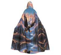 WZYWHJ Soaring Eagle Pattern Aldult Cosplay Poncho con cappuccio Mantello per uomini e donne Festa di Halloween