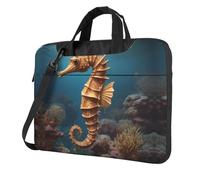 WZYWHJ Stampa Cavalluccio Marino Mediterraneo Ultra-sottile portatile monospalla borsa del computer accessori per computer morbido antiurto per laptop, Nero , 13 inch