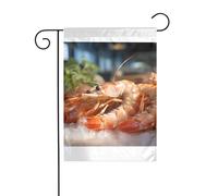 Wzywhj Stampa di gamberi con bandiera estiva da giardino su entrambi i lati, decorazione per cortile, 30,5 x 45,7 cm
