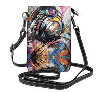 WZYWHJ Stampa graffiti d'arte Borsa per telefono in pelle da donna con tracolla regolabile
