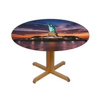 WZYWHJ Statua della Libertà, USA Tovaglia rotonda stampata impermeabile resistente alle pieghe per tavolo da pranzo Decor Tovaglia