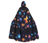 WZYWHJ Stelle brillanti nel cielo notturno stampato aldult Cosplay Poncho mantello con cappuccio per uomini e donne Halloween Party