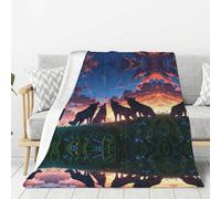 WZYWHJ Steppe Wolf Prints - Coperta in flanella spessa, 203 x 152 cm, double-face, morbida e verticale