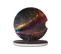WZYWHJ Strange piuma penna Immagine Qualità Ceramica Auto Sottobicchieri 2 Pz | Tappetino antiscivolo portabicchieri | Accessori Auto
