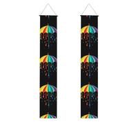 WZYWHJ - Striscione per portico di laurea con ombrelli colorati che si sciolgono, decorazione per porta, per esterni, interni, cortile, feste, 30,5 x 180 cm