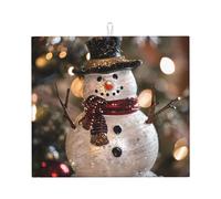 WZYWHJ Stuoia di asciugatura per la stampa di una bella lampada a forma di pupazzo di neve per la cucina: realizzata in spugna assorbe l'acqua, con cordino per appenderla, 45,7 x 40,6 cm