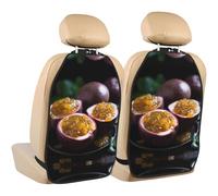 WZYWHJ Sweet and Sour Passion Fruit stampato sedile auto Anti Kick Storage pad 2 pezzi, borsa portaoggetti multifunzionale protezione sedile dopo l'installazione
