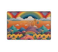 WZYWHJ Tappeti per soggiorno, passatoia antiscivolo per asilo nido tappeto da gioco, 152,4 x 99,1 cm, immagine arcobaleno strana