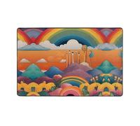 WZYWHJ Tappeti per soggiorno, passatoia antiscivolo per asilo nido tappeto da gioco, 152,4 x 99,1 cm, immagine arcobaleno strana