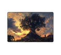 WZYWHJ Tappeti per soggiorno, tappeto antiscivolo per asilo nido tappeto da gioco, 152,4 x 99,1 cm, motivo albero gigante al crepuscolo
