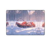 WZYWHJ Tappeti per soggiorno, tappeto runner antiscivolo per asilo nido tappeto da gioco 152,4 x 99,1 cm slitta su una collina innevata stampata